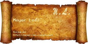 Meyer Leó névjegykártya